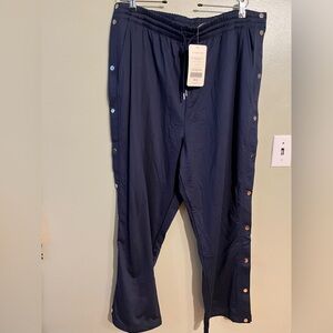 Fabletics Molly Break Away Track Pants Navy Blue Wide Leg Pull On 1X NWT